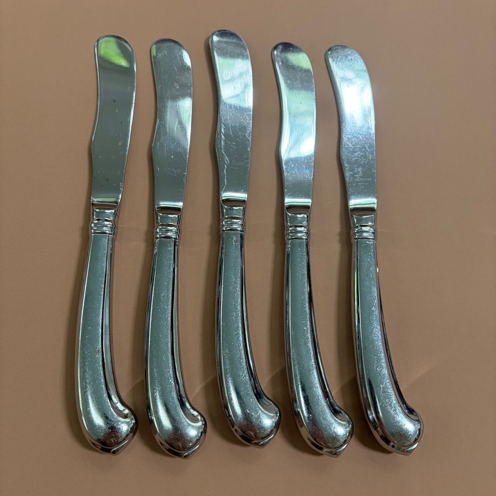 Gorham Colonial Tipt Stainless Hollow Handle Pistol‎ Grip Dinner Knives Set of 5